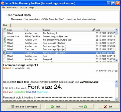 Скриншот приложения Lotus Notes Recovery Toolbox - №3