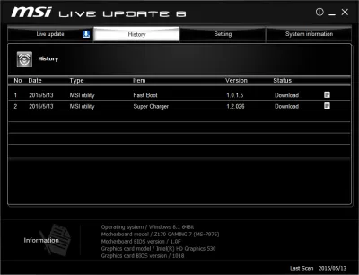 Скриншот приложения MSI Live Update - №5