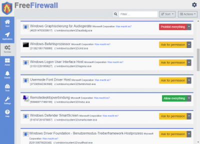 Скриншот приложения Free Firewall - №2