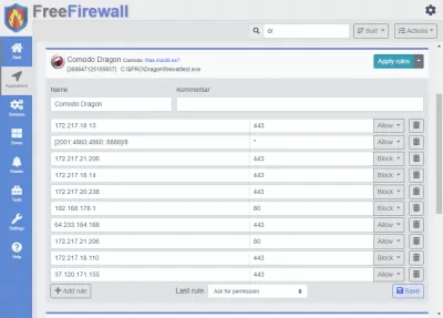 Скриншот приложения Free Firewall - №3