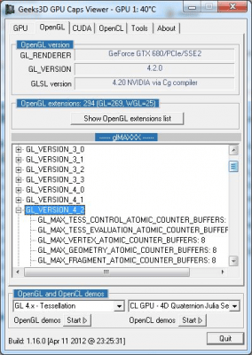 Скриншот приложения GPU Caps Viewer - №1