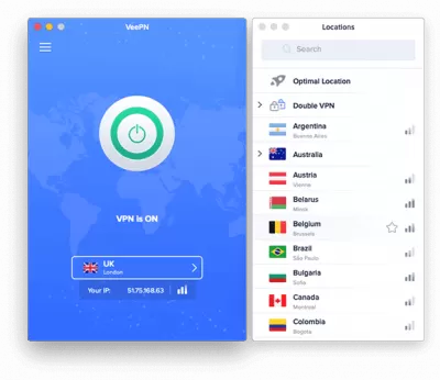 Скриншот приложения VeePN для macOS - №1