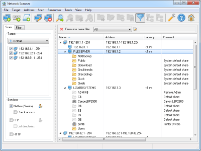 Скриншот приложения LizardSystems Network Scanner - №1