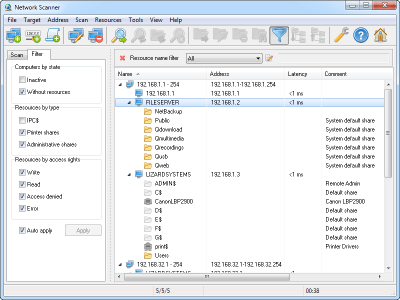 Скриншот приложения LizardSystems Network Scanner - №2