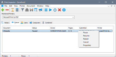 Скриншот приложения SoftPerfect Print Inspector - №3