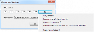 Скриншот приложения LizardSystems Change MAC Address - №4