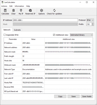 Скриншот приложения LizardSystems LanCalculator - №4