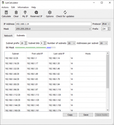Скриншот приложения LizardSystems LanCalculator - №8