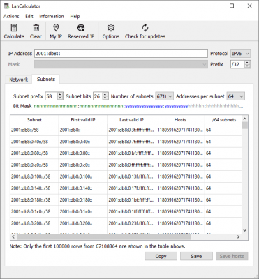 Скриншот приложения LizardSystems LanCalculator - №9