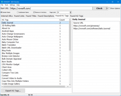 Скриншот приложения VOVSoft SEO Checker - №5