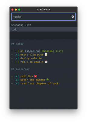 Скриншот приложения nimblenote для macOS - №1