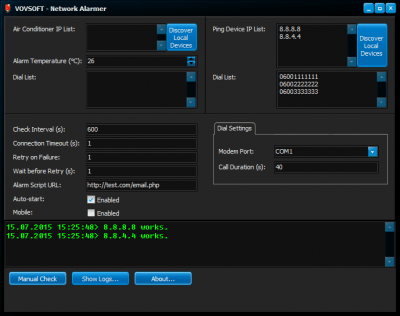 Скриншот приложения Vovsoft Network Alarmer - №1