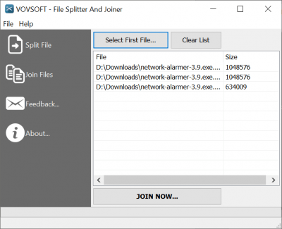Скриншот приложения Vovsoft File Splitter And Joiner - №2