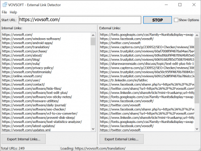 Скриншот приложения Vovsoft External Link Detector - №1