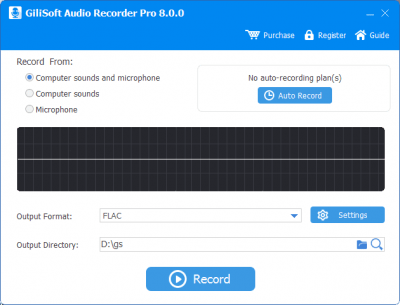 Скриншот приложения GiliSoft Audio Recorder Pro - №1