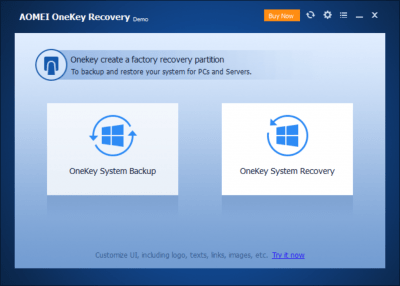 Скриншот приложения AOMEI OneKey Recovery - №1