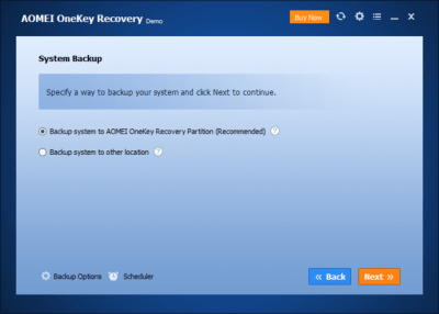 Скриншот приложения AOMEI OneKey Recovery - №2
