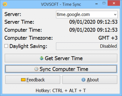 Скриншот приложения Vovsoft Time Sync - №1