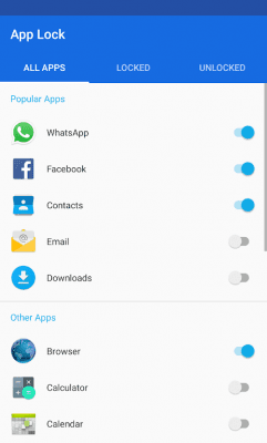 Скриншот приложения App Lock: отпечаток пальца вместо пароля - №5