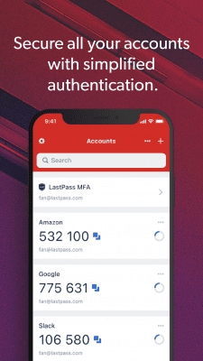 Скриншот приложения LastPass Authenticator - №1