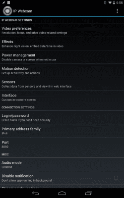 Скриншот приложения IP Webcam - №4