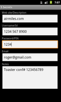 Скриншот приложения Secrets for Android - №4