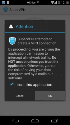 Скриншот приложения SuperVPN Free VPN Client - №2