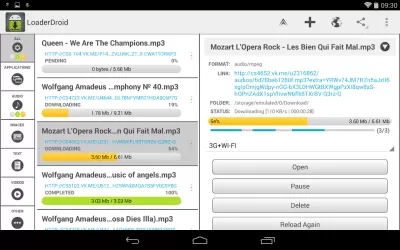 Скриншот приложения Loader Droid менеджер загрузок - №7