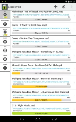 Скриншот приложения Loader Droid менеджер загрузок - №8