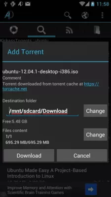 Скриншот приложения aDownloader - torrent download - №1