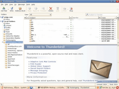 Скриншот приложения Mozilla Thunderbird для Linux - №1