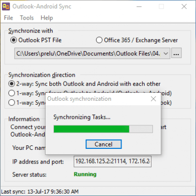 Скриншот приложения Outlook-Android Sync - №5