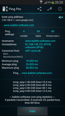 Скриншот приложения Ping Pro - №1