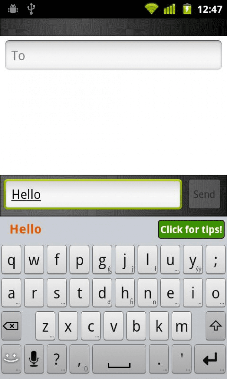 Send hello. English Layout. Layar Layouts.