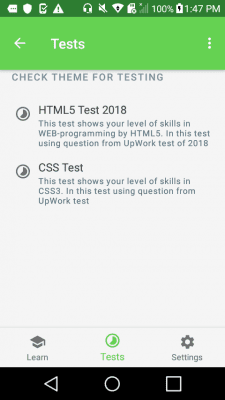 Скриншот приложения UpYourLevel WEB-программирование - тесты UpWork - №5