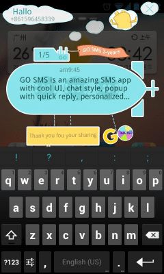 Скриншот приложения GO SMS Pro 2-Anniversary Popup - №2