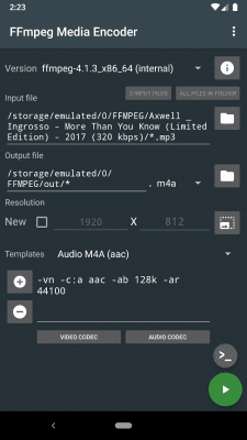 Скриншот приложения FFmpeg Media Encoder - №1