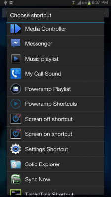 Скриншот приложения Poweramp Media Shortcuts - №1