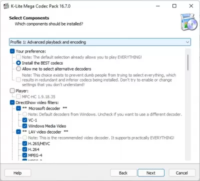 Скриншот приложения K-Lite Codec Pack - №3