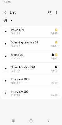 Скриншот приложения Samsung Voice Recorder - №7