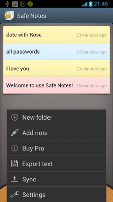 Скриншот приложения Safe Notes - №2