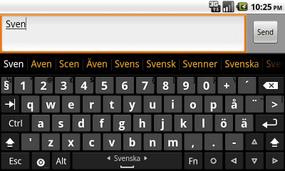 Скриншот приложения Swedish dictionary для Hacker's Keyboard - №1