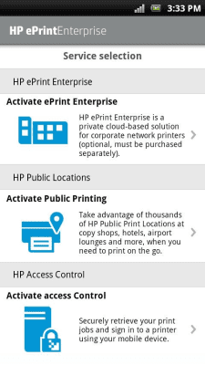 Скриншот приложения HP ePrint Enterprise (service) - №1