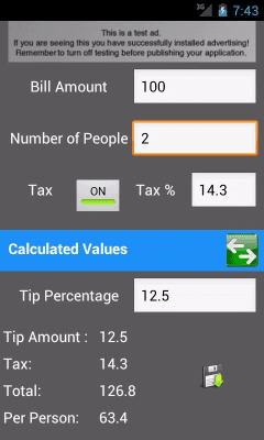 Скриншот приложения Tip Calculator Classic - №2