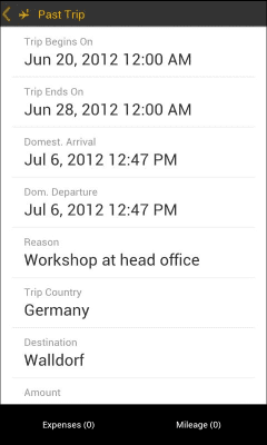 Скриншот приложения SAP Travel Expense Report - №2