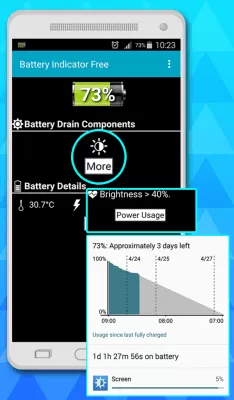 Скриншот приложения Индикатор батареи бесплатно - №2