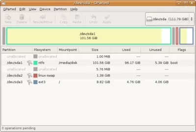 Скриншот приложения GParted - №1
