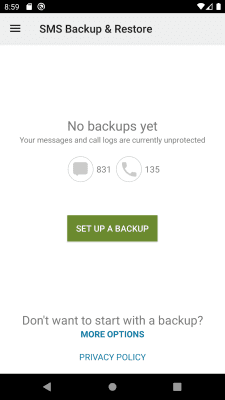 Скриншот приложения SyncTech SMS Backup & Restore - №1