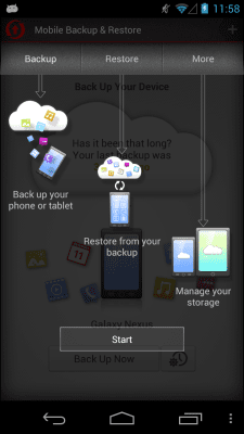 Скриншот приложения Mobile Backup & Restore - №2