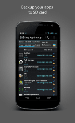 Скриншот приложения Easy App Backup - №2